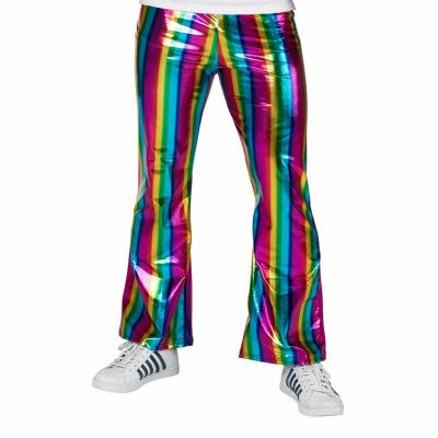 70-tals Regnbågsbyxor Skimrande - Medium/Large