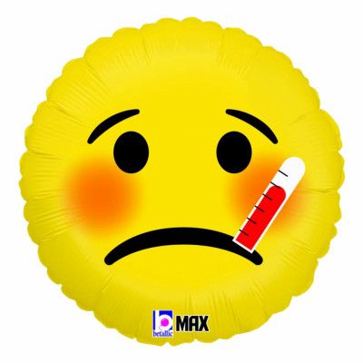 Folieballong Emoji Sick - 45 cm