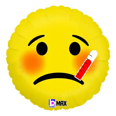 Folieballong Emoji Sick - 45 cm