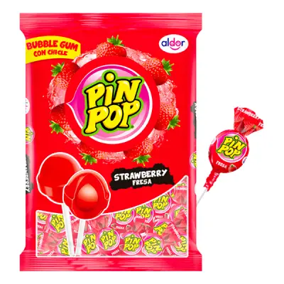 Pin Pop Klubbor Jordgubb Storpack - 59-pack