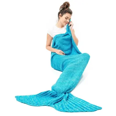 Sjöjungfru Filt Havsblå