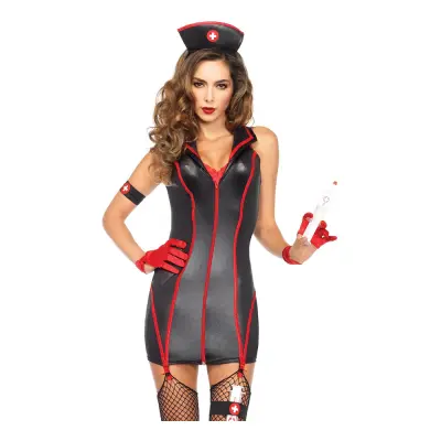 Sjuksköterska Svart Deluxe Maskeraddräkt
