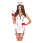 Sjuksköterska Vit Deluxe Maskeraddräkt - Small