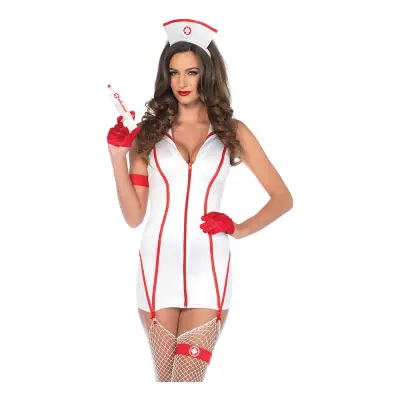 Sjuksköterska Vit Deluxe Maskeraddräkt - Small