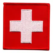 Tygmärke Sjukvård Vitt Kors First Aid