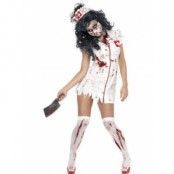 Zombie sjuksköterska maskeraddräkt