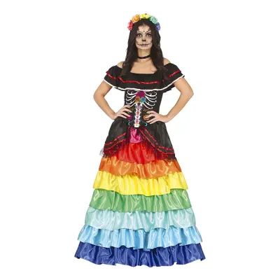 Day of the Dead Regnbåge Maskeraddräkt - Large
