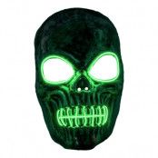 El Wire Skelett Grön LED Mask - One size