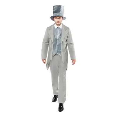 Zombie Spökbrudgum Maskeraddräkt - Large