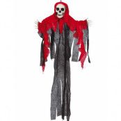 Hängande skelett med röd sjal 90 cm