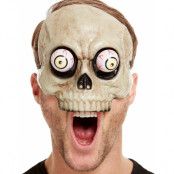 Halv Skelettmask i Tunn Plast med Rörliga Ögon