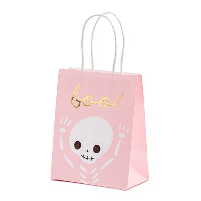 Kalaspåsar Rosa med Skelett Boo! 6-pack