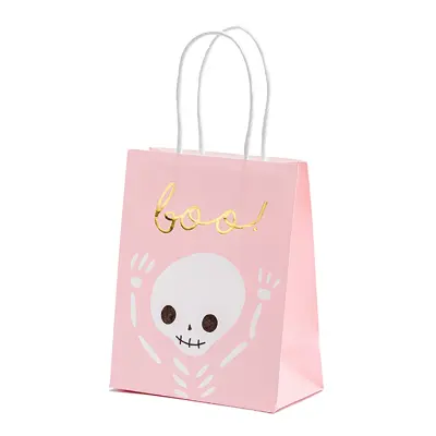 Kalaspåsar Rosa med Skelett Boo! 6-pack
