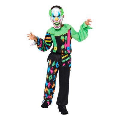 Neon Clown Barn Maskeraddräkt - Medium