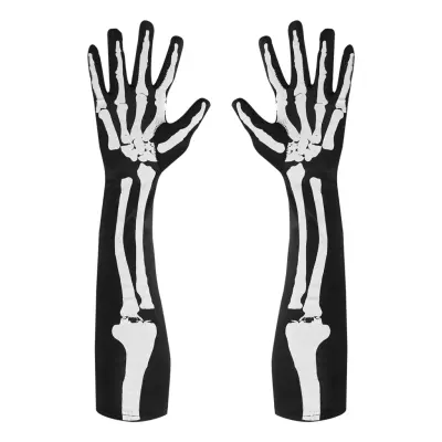 Långa Skeletthandskar - One size