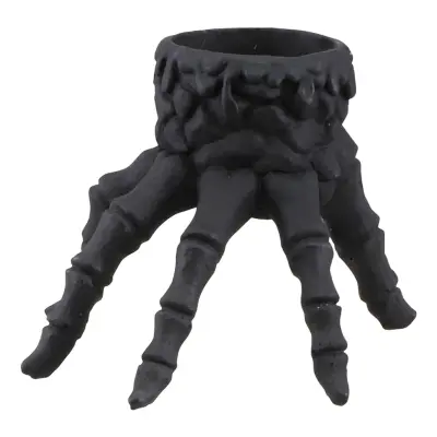 Ljusstake Skeletthand Svart