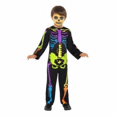 Neon Skelett Barn Maskeraddräkt