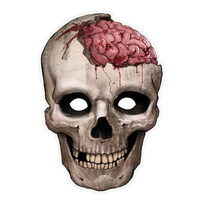 Pappersmask Döskalle med Hjärna