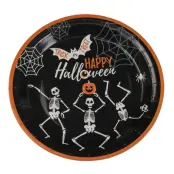 Papperstallrikar Halloween Skelett - 8-pack