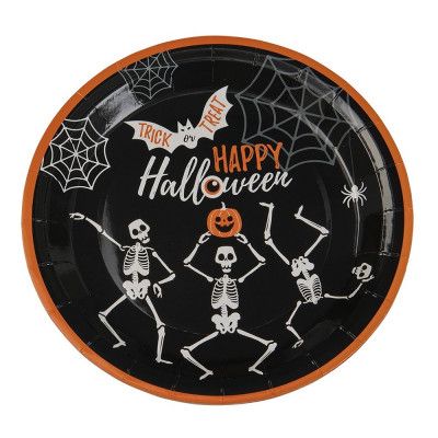 Papperstallrikar Halloween Skelett - 8-pack