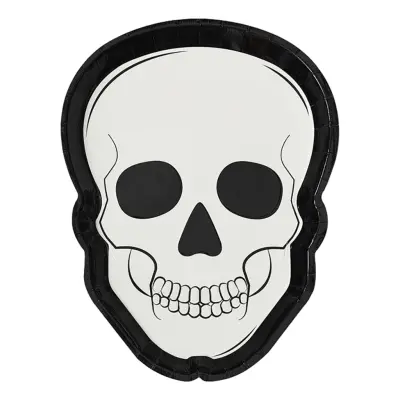 Papperstallrikar Skelett Halloween - 8-pack