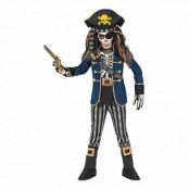 Piratkapten Skelett Barn Maskeraddräkt - Small