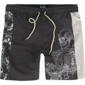 Rock Rebel by EMP Badbyxor - Badshorts med skelettryck - S XXL - för Herr - mörkgrå