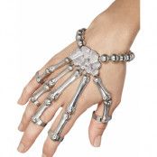 Silverfärgat Skelett Hand-Armband
