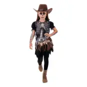 Skelett Cowgirl Barn Maskeraddräkt - Medium