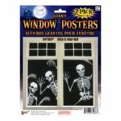 Skelett Fönsterposters - 2-pack