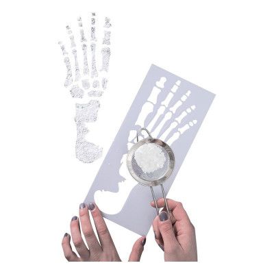 Skelett Fotavtryck Stenciler - 2-pack