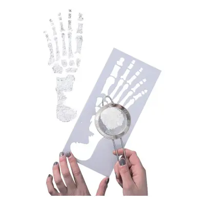 Skelett Fotavtryck Stenciler - 2-pack