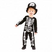 Skelett Kostym Bebis Maskeraddräkt - X-Small (3-4 år)