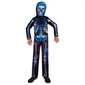 Skelett Neon Maskeraddräkt Barn 4-6 år