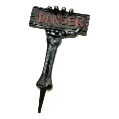 Skelettarm Danger Skylt