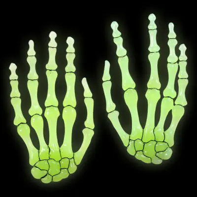 Skeletthänder Glow in the Dark - 6-pack
