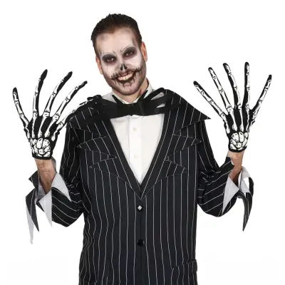 Skeletthandskar med Långa Fingrar - One size