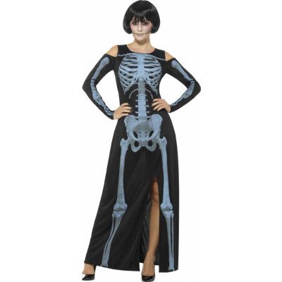 Skelettklänning Röntgen Maskeraddräkt S