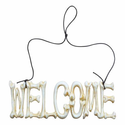 Skylt Welcome Skelettben