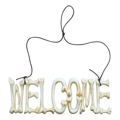 Skylt Welcome Skelettben
