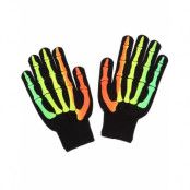 Svarta Handskar med Färgat Skelettfinger