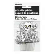 Tårtdekoration Skelett - 12-pack