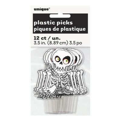 Tårtdekoration Skelett - 12-pack