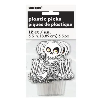 Tårtdekoration Skelett - 12-pack