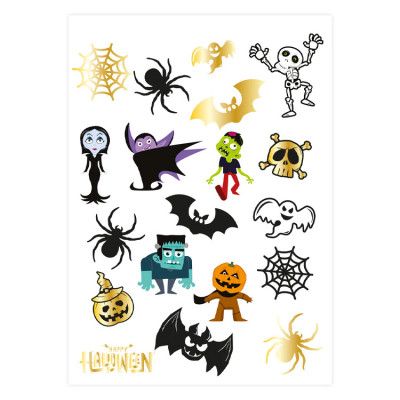 Tatueringar Halloweenmonster 19-pack