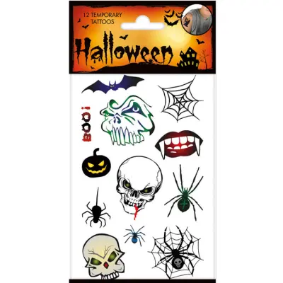 Tatueringar Läskiga Motiv Halloween 12st