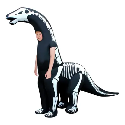 Uppblåsbar Diplodocus Skelett Barn Maskeraddräkt - One size
