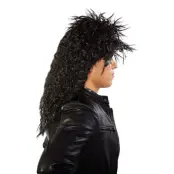 80-tals Kiss Svart Peruk - One size