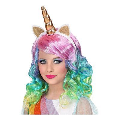 Enhörning Flerfärgad Barnperuk - One size