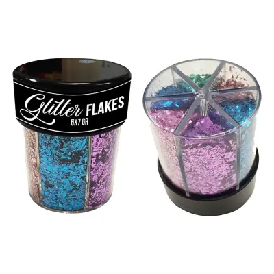 Blandade Glitterflingor - 6 färger